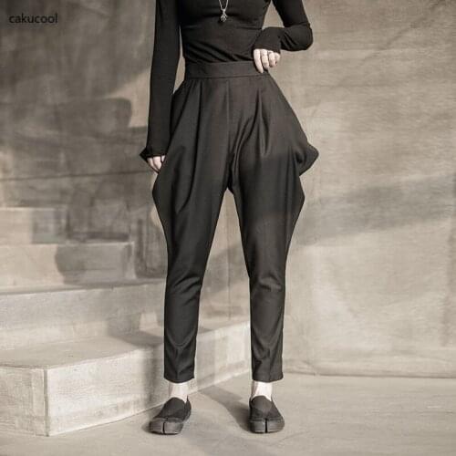 Cakucool 2019 new Dark wind homemade sharp-legged foot lanterns breeches trousers autumn and winter nine points casual pants