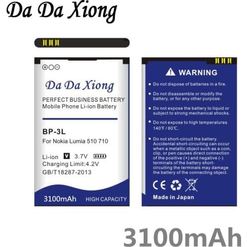 Da Da Xiong 3100mAh BP3L BP-3L Battery for Nokia Lumia 710 510 603 610C 900 303 603 610 3030 505