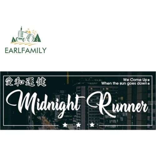 EARLFAMILY 13cm x 4.9cm for Midnight Runner Slap Vinyl Car Stickers Personality Refrigerator Decal Laptop Graphics Sunscreen