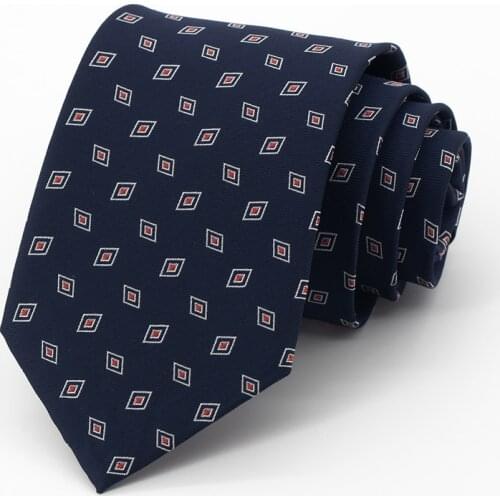 New 8CM Blue Tie for Men High Quality Business Formal Office Gentleman Necktie Fashion Cravate With Gift Box