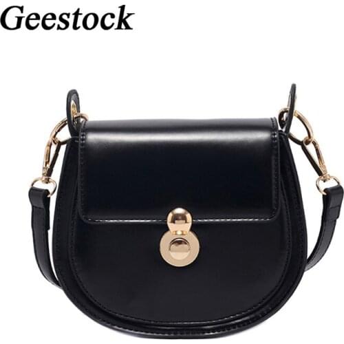 Geestock Girl Fashion Crossbody Bags for PU Leather Small Saddle Shoulder Bag Female Handbags Cell Phone Purses Travel Bag