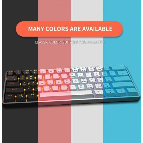 Gaming Mini RGB Backlit Wireless Bluetooth Mechanical Keyboard 61 Keys Mechanical Keyboard Dual Mode 2000mAh Rechargeable