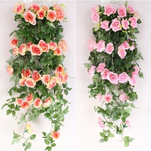 240cm Fake Silk Sunflower Ivy Vine Artificial Flowers With Hanging Green Leaves Garland Garden Fences Home Wedding Decoration
