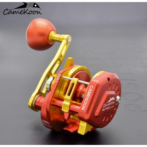 CAMEKOON Overhead Boat Reel Left/Right Handle13+2Max Drag 35KG Full Metal Alloy Drum Reel Saltwater Deep Sea Game Fishing