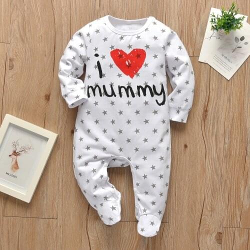 Newborn Baby Rompers Long Sleeve Infant Boys Girls Letter Printed Stripe One Piece Jumpsuits Toddler Clothes For Little Babies