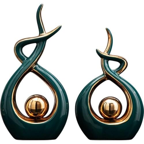 Creative Abstract Modeling Ceramic Sculpture Statues Decoration Modern Home Decoration For Living Room Office Desk Decor Gift