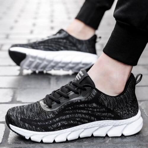 Summer Unisex Fashion Breathable Sports Running Shoes Black Sneakers Casual Fashion Everyday Work Shoes Plus Size 48