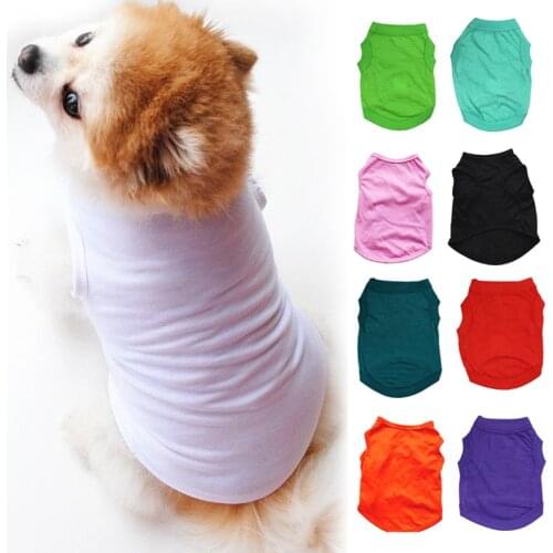 Summer Solid Color Dog Shirt Cheap Dog Clothes For Small Dogs T-shirt Cute Puppy Vest Pet Clothes Small Medium Dogs Vest