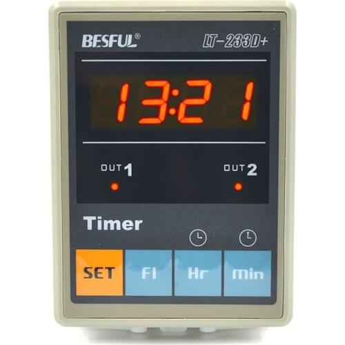 LT-233D+ digital panel timer with can set 3 periods for each output per day 00:00~23:59 multi periods timer meter