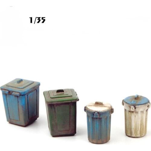1/35 Scale Die-cast Resin Modern Scene Model 4 Trash Cans (unpainted)