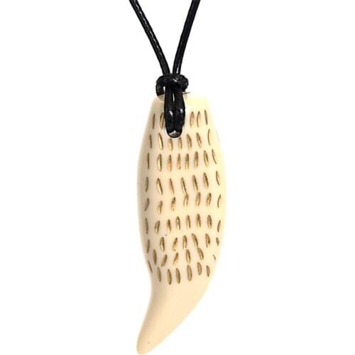 Miasol Brave Men Wolf Gog Teeth Spike Pendant Necklace Women Men Lucky Jewelry Classic Fang Tooth Amulet Pendant Necklaces
