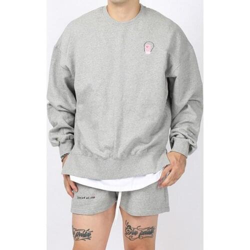 Men Hoodie Pullover Loose Casual Streetwear Workout Fitness Clothing for Men Crewneck Sweatshirt Embroidery