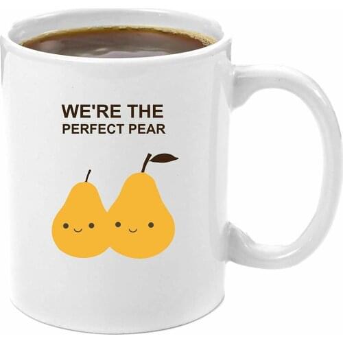 We're The Perfect Pear Coffee Tea Drink Mug Ceramic Funny Cute Cup 11OZ Gift