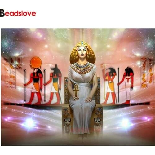 Sexy Queen of egypt diamond painting square 3d cross stitch round diamond embroidery rhinestone woman painting mosaic set