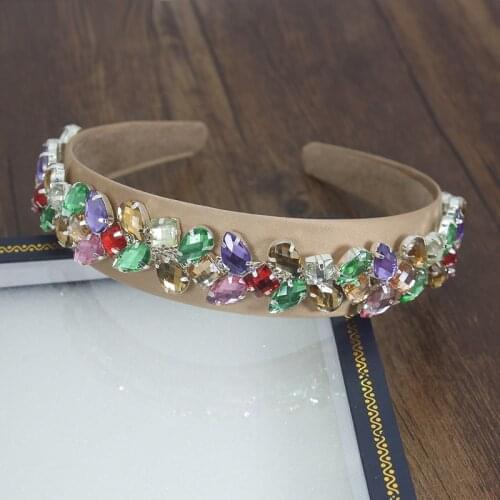 New Baroque fashion pink champagne black romantic temperament luxury sparkly crystal rhinestone headband female hair accessories