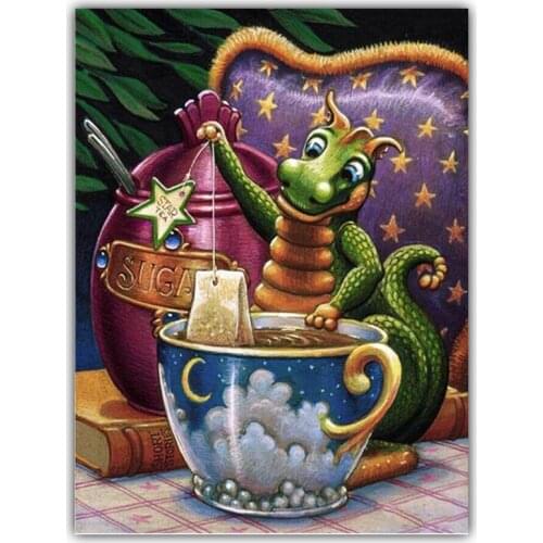New DIY diamond painting cartoon dragon pattern 5D diamond embroidery cross stitch wall decoration mosaic crafts HR777