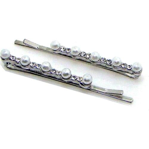 Crystals pearl metal bar charm hair hing clips fashion hair prom ornament jewelry accessories 60prs lot