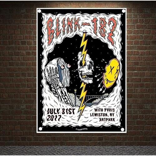 Rock Band Hip Hop Reggae Guitar Music Poster Cloth Flags Wall Stickers Hanging paintings Billiards Hall Studio Theme Home Decor