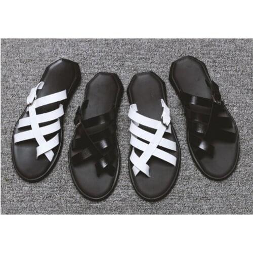 Summer Men England Style Slip On Weaving Youth Casual Student Rome Sandals Spring Summer Mixed Color Flat Sandals Free Shipping