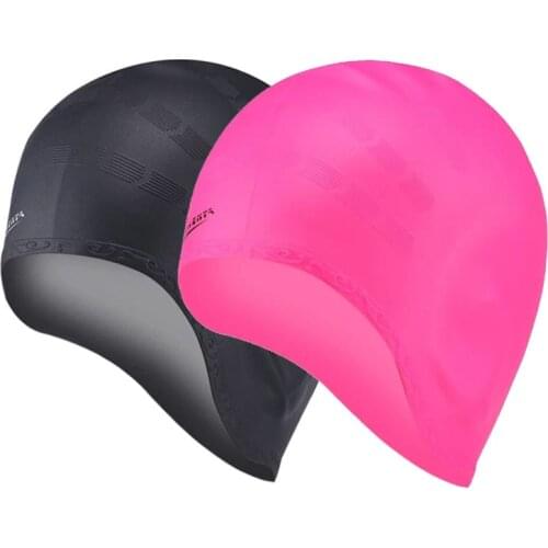 Swimming Cap Waterproof Adults Long Hair Swimming Hat Silicone Ear Protector for Men and Women Large Girl Neoprene Latex cap
