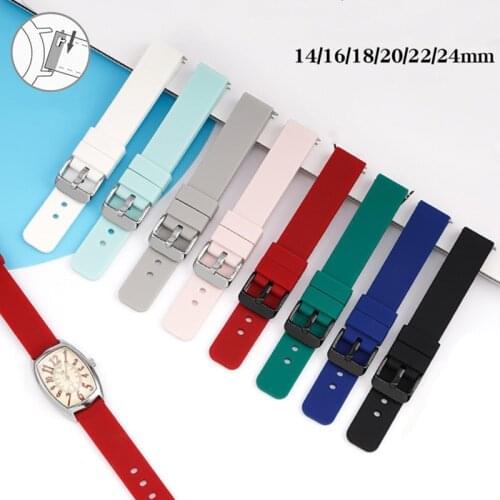 Silicone Strap Wrist Band Bracelet for Samsung Galaxy Active 2 Huawei GT 2 Quartz Business Sport Watch 14 16 18mm 20mm 22mm 24mm