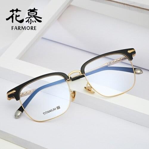 Eye frame titanium retro Korean flat light mirror full frame can match nearsighted picture frame female male