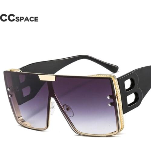 46657 Large Frame One-Piece Metal Sunglasses Men and Women Fashion Shading Uv400 Retro Glasses