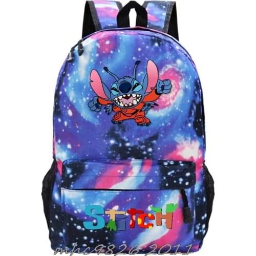 Disney Stitch Students Backpack Children Cartoon Anime School Bag Kids Rucksack Teens Travel Knapsack Unisex Laptop Bag