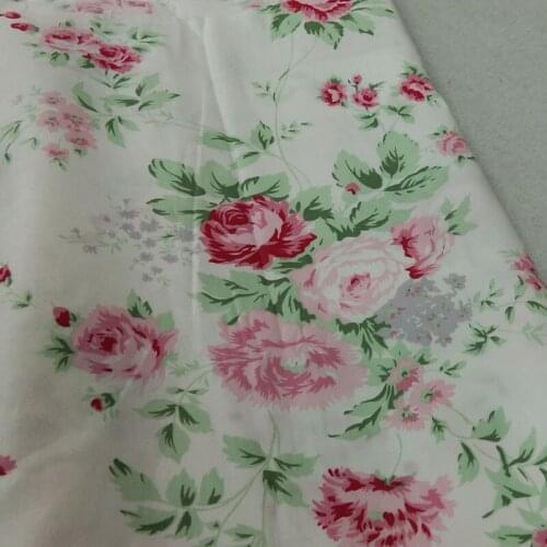 100% Cotton viaPhil Brand Big Pink Flower Printed Fabric Floral Fabric Patchwork Cloth Dress Home Decor