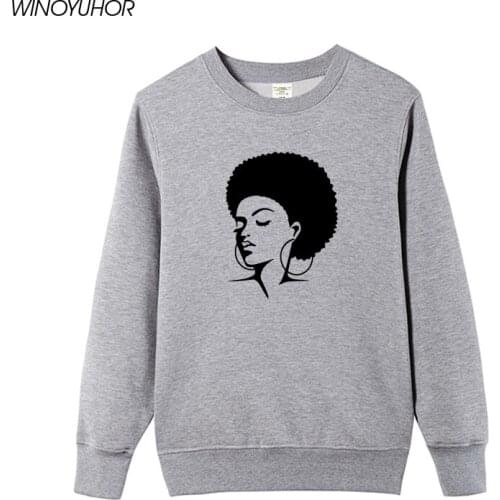 African Black Women Hoodies Winter New Fashion Long Sleeve O-Neck Tops Hip Hop Sweatshirts Cool Clothing Femenina
