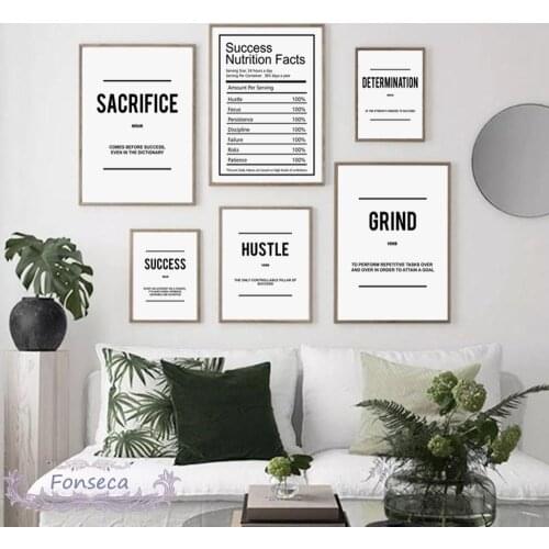 Success Entrepreneur Nutrition Facts Canvas Painting Inspirational Quotes Noun Paraphrase Posters and Prints Wall Art Pictures