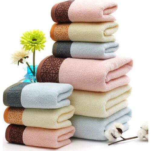 Embroidered Family Shower Towels Bathroom Soft Water Absorbent Home Hand Face Towel Cotton Bath Towels for Adults handdoeken