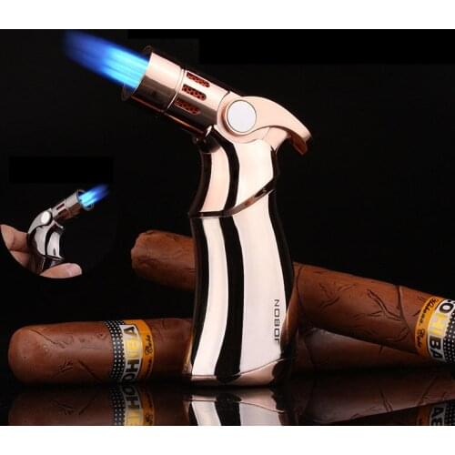 JOBON Four Fire Airbrush Lighter Butane Torch Turbine Blue Flame Cigar Lighter Cigarette Accessories Kitchen Tool