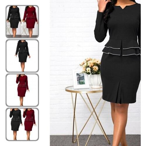 Split Female Women Long Sleeve Tops Skinny Skirt Office Suit for Office
