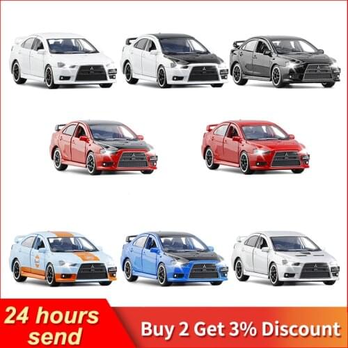 1:32 Lancer Evolution EVO 10 Generations Alloy Die Cast Model Toy Car Sound Light Miniature Collection Toys Vehicle For Gifts