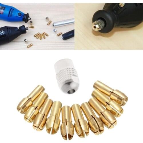 10Pcs Brass Drill Chuck Collet Bits For Rotary Tool 0.5-3.2mm 4.3mm Shank A0KE