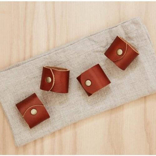 12/pcs new Korean leather Napkin Ring Hotel table napkin clip napkin ring leather napkin buckle