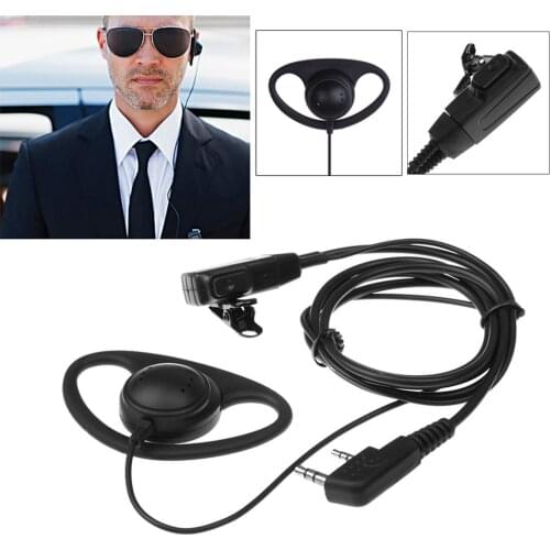 2 Pin D-Shape Earpiece Headset MIC PTT Mic Earpiece Earphone for Baofeng for Kenwood for Puxing TYT Radio