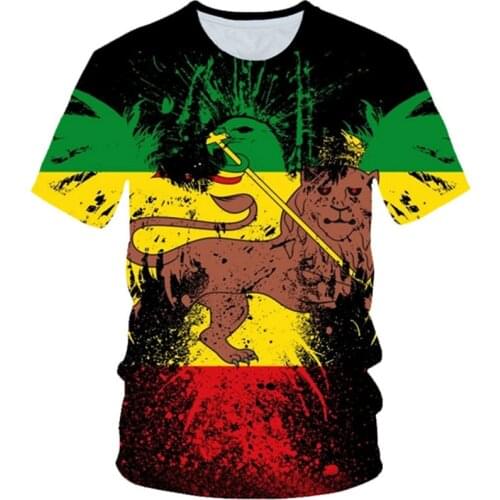 2020 Summer Children 3D T shirt Kids Old Ethiopian Flag Animal Lion Eagle 3d Printed T-shirt Boys Girls Punk Tshirts Tops 4-20Y