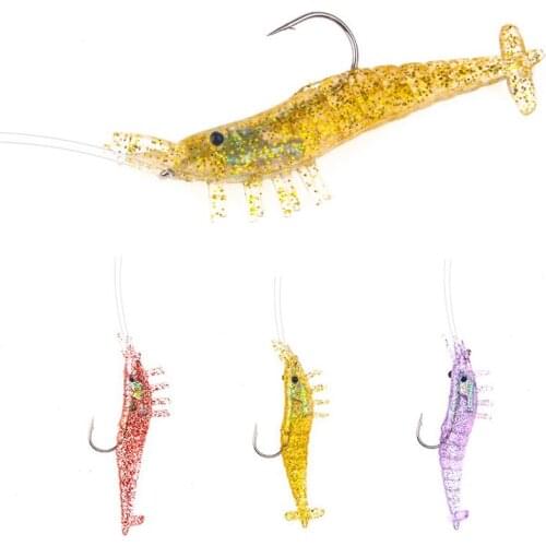 3pcs Fishing Lures 10g/8.5cm Soft Shrimp Artificial Silicone Bait Wobblers Fishing Accessories Tackle Soft Lure Pesca