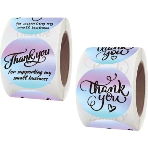 500pcs Rainbow Thank You Sticker Gift Package Box Seal Label Scrapbooking Decor
