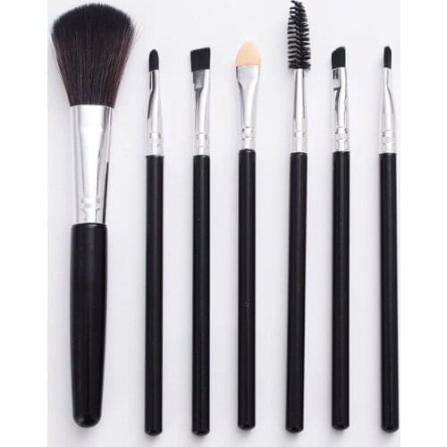 7 makeup brushes set PVC bag eyeshadow loose powder brush blush brush spiral eyelash brush sponge brush eye brush