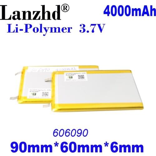 1-10PCS battery 3.7V Li thium Polymer Battery 4000mAh 90*60*6mm Soft package battery For Power Bank Bluetooth Speaker Tablet DVD