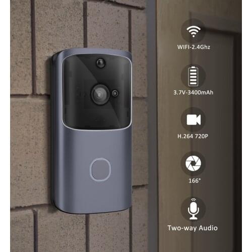 Wirelessly Doorbell WiFi Video Phone Door Bell Two-way Audio Video Support Infrared Night View PIR Motion Sensor Android IOS