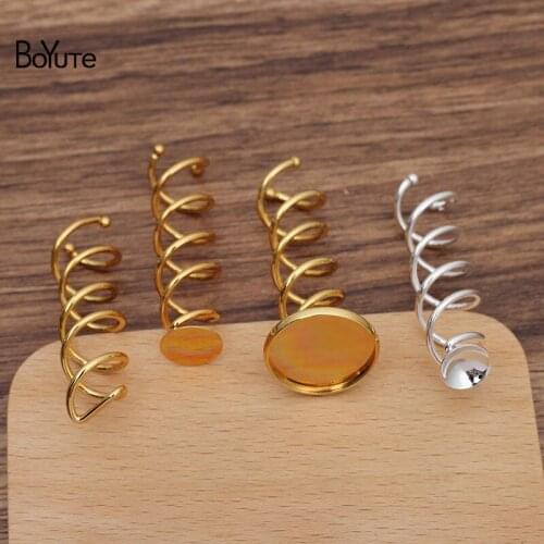 BoYuTe (20 Pieces/Lot) 50*13MM Metal Spiral Up-Do Hair Stick Hairpin Base Handmade Diy Hair Accessories Materials