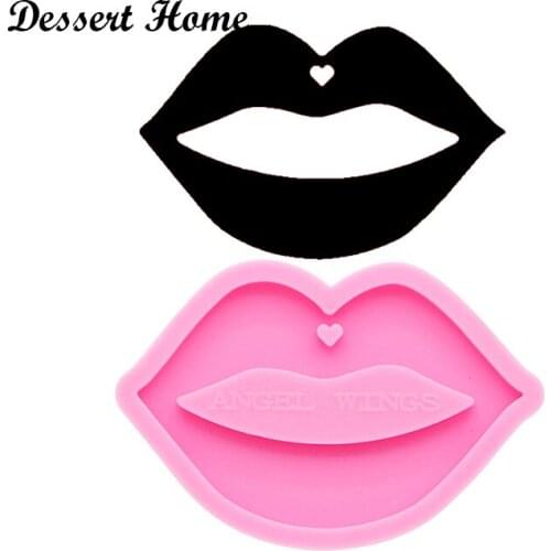 DY0170 Resin Silicone Lips Mold Epoxy Resin Molds For DIY Keychain Jewelry Making Tools Shining resin moldes