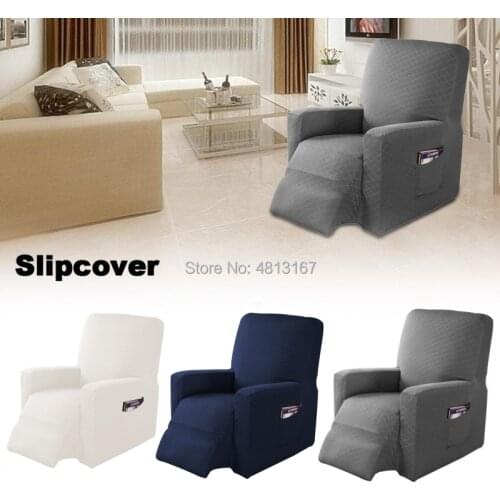 Stretch Recliner Slipcover Protector Couch Sofa Cover, Reclining Chair Slip Cover Furniture Slipcovers Non Slip with Side Pocket