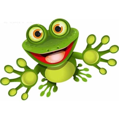 Fuzhen Boutique Decals Exterior Accessories Cartoon Car Sticker Happy Frog Vinyl Car Window Styling Decal Waterproof PVC 13cm