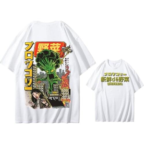 2020 Men Hip Hop T Shirt Japanese Harajuku Cartoon Monster T-Shirt Streetwear Summer Tops Tees Cotton Tshirt Oversized HipHop