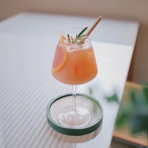 Sparkling Water 350ML Glass Cocktail Glass Drink Cup Tulip Cup Net Red Restaurant High-value Glass Wine Glass